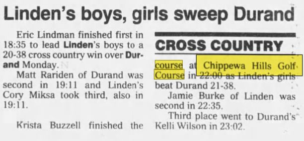Chippewa Hills Golf Course - Aug 26 1997 Article